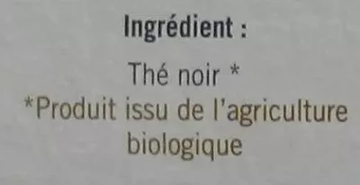 Lista de ingredientes del producto Thé Noir Darjeeling Artisans du Monde 50 g