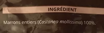 Lista de ingredientes del producto Marrons entiers surgelés Patrigel 450 g