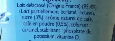 Lista de ingredientes del producto Matin léger Café au lait Lactel, Matin Léger 50 cl