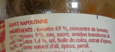 Lista de ingredientes del producto Sauce Napolitaine Rochambeau 