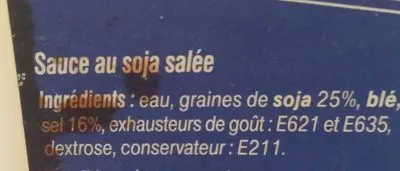 Lista de ingredientes del producto Sauce soja salée Horeca 