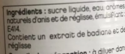 Lista de ingredientes del producto Sirop D'anis Gilbert Gilbert 