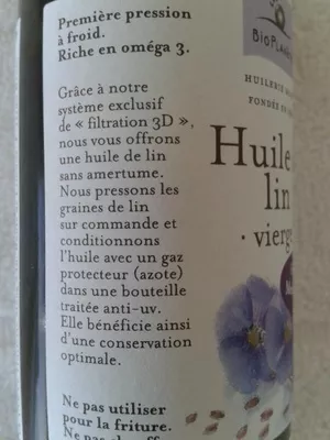 Lista de ingredientes del producto Huile de lin vierge Bio Planète 250 ml