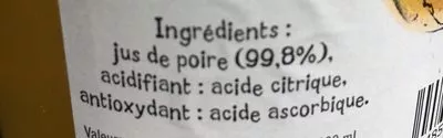 Lista de ingredientes del producto Pur Jus De Poiret Source des Pins 