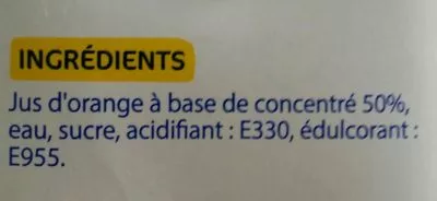 Lista de ingredientes del producto Nectar d'orange Eco +, E.C.O. + 1litre