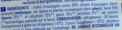 Lista de ingredientes del producto 12 escargots préparés recette à la Bourguignonne Eco+ 89 g