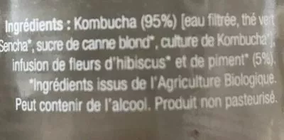 Lista de ingredientes del producto Kombucha hibiscus piment  