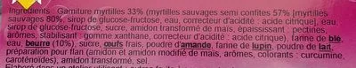 Lista de ingredientes del producto Tarte Aux Myrtilles Sauvages  