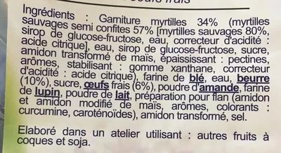 Lista de ingredientes del producto Tarte aux myrtilles Tartefrais 