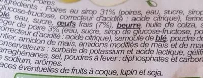 Lista de ingredientes del producto Tarte façon Bourdaloue aux Œufs Frais Georpa 550 g