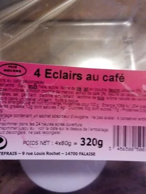 Lista de ingredientes del producto 4 eclairs au café  