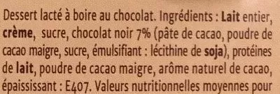 Lista de ingredientes del producto L'Instant plaisir avec mon chocolat à boire Mamie Nova 2 * 250 g (500 g)