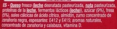 Lista de ingredientes del producto Petit Maxi Fresa Auchan 400 g (4x100g)