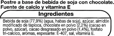 Lista de ingredientes del producto Yogurt de soja Auchan 400 g (4 x 100 g)