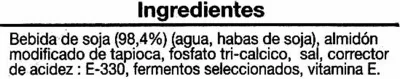 Lista de ingredientes del producto Yogur de soja Auchan 400 g (4 x 100 g)