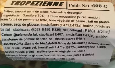 Lista de ingredientes del producto Tropézienne  