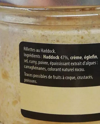 Lista de ingredientes del producto Rillettes de haddock JC David, J.C.David, jcdavid 90g