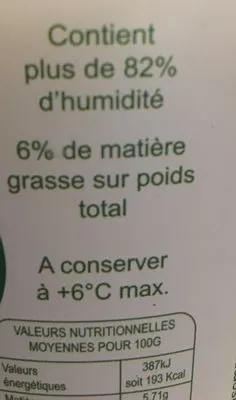 Lista de ingredientes del producto Frais faisselle de chèvre fermier Ferme de l'âne vert 500g