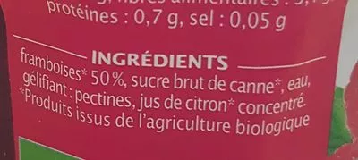 Lista de ingredientes del producto Confiture extra  de framboise Jardin Bio', Léa Nature 320 g