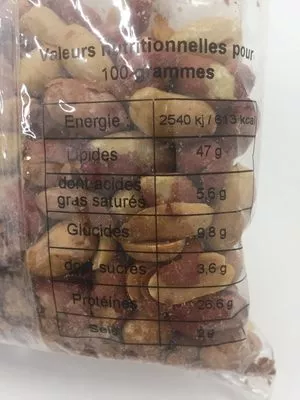 Lista de ingredientes del producto Cacahuetes L’Amanderie 