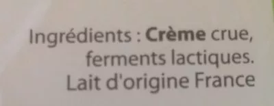 Lista de ingredientes del producto Beurre doux cru à la baratte bois Beillevaire 250 g