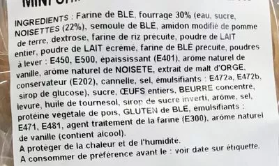 Lista de ingredientes del producto Mini Chinois Crème Noisette Sans marque, Neuhauser 300 g