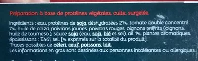 Lista de ingredientes del producto Galettes de soja provençale So veggie 4 x 100g