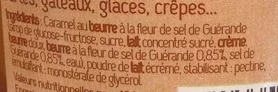 Lista de ingredientes del producto Caramel Beurre Salé à la fleur de Guérande Les Frères Cherblanc 230 g