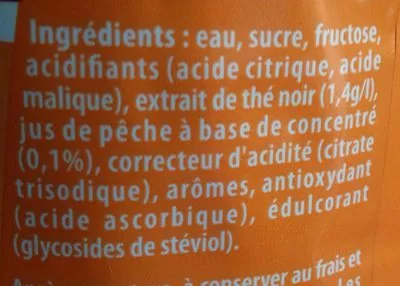 Lista de ingredientes del producto Lipton Ice Tea saveur pêche Lipton, Unilever, Pepsico 8 L (4 x 2 L)