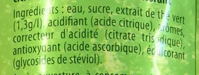 Lista de ingredientes del producto Ice Tea saveur Mojito Lipton 1,5 l