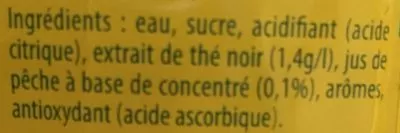 Lista de ingredientes del producto Boisson aux extraits de thé et aromatisé pêche Lipton 2 L