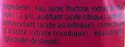 Lista de ingredientes del producto Ice tea duo saveur pêche-fraise Ice Tea, Lipton, Unilever 1,5 L e