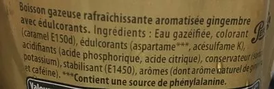 Lista de ingredientes del producto Pepsi max ginger Pepsi 1.5 l