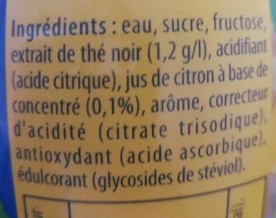 Lista de ingredientes del producto Ice Tea saveur citron citron vert Lipton 