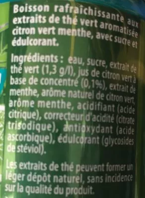 Lista de ingredientes del producto Lipton Green Ice Tea Lipton 33 cl