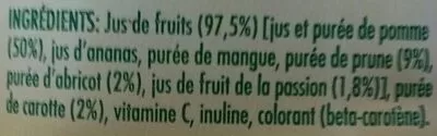 Lista de ingredientes del producto Tropicana essentiels FIBRE PLUS Tropicana 1 l.