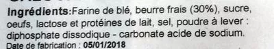 Lista de ingredientes del producto Galoches Bigoudènes La Maison Percelay 240 g