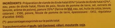 Lista de ingredientes del producto 20 Nuggets de Volaille Isla Délice 400 g