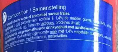 Lista de ingredientes del producto Yah! arôme fraise Carrefour 850 g