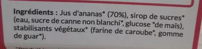 Lista de ingredientes del producto Sorbet Plein Fruit Ananas Aquibio 500 ml