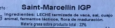 Lista de ingredientes del producto Saint marcellin Bourdin 80 g