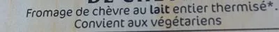Lista de ingredientes del producto Caractère de chèvre Soignon 180 g e