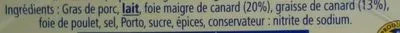 Lista de ingredientes del producto La Mousse de Canard Hénaff 115 g