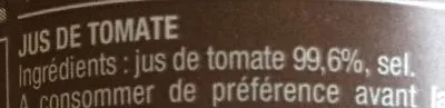 Lista de ingredientes del producto Jus tomate Alain Milliat 200 ml