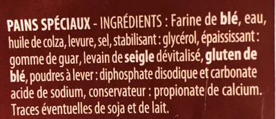 Lista de ingredientes del producto 8 pains lavash La Boulangère 320 g