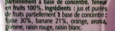 Lista de ingredientes del producto Nu Strawberry & Banana Smoothie Nu 