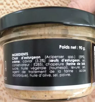 Lista de ingredientes del producto rillettes d'esturgeon  