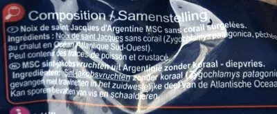 Lista de ingredientes del producto Noix de Saint-Jacques* Carrefour 500 g