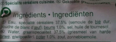 Lista de ingredientes del producto Coquillettes au beurre Carrefour 200 g