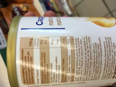 Lista de ingredientes del producto Capuccino nature Produits Blancs, Carrefour 200 g